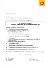 Bernd Eymers, Ausgewählte Fälle aus einem Jahr Sachverständigentätigkeit