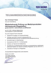 Wiederkehrende Prüfungen von Medizinprodukten, Schwerpunkt Pflegebetten