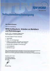Bernd Eymers, WHG-Aufbaukurs: Arbeiten an Behältern und Rohrleitungen